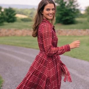 Valentine's Day dress Gal Meets Glam Jessie Plaid Red Shirt Dress